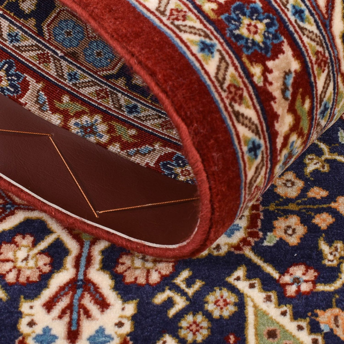 Alfombra de pasillo Alfombra Persa - Ghom - Royal - 193 x 51 cm - beige oscuro