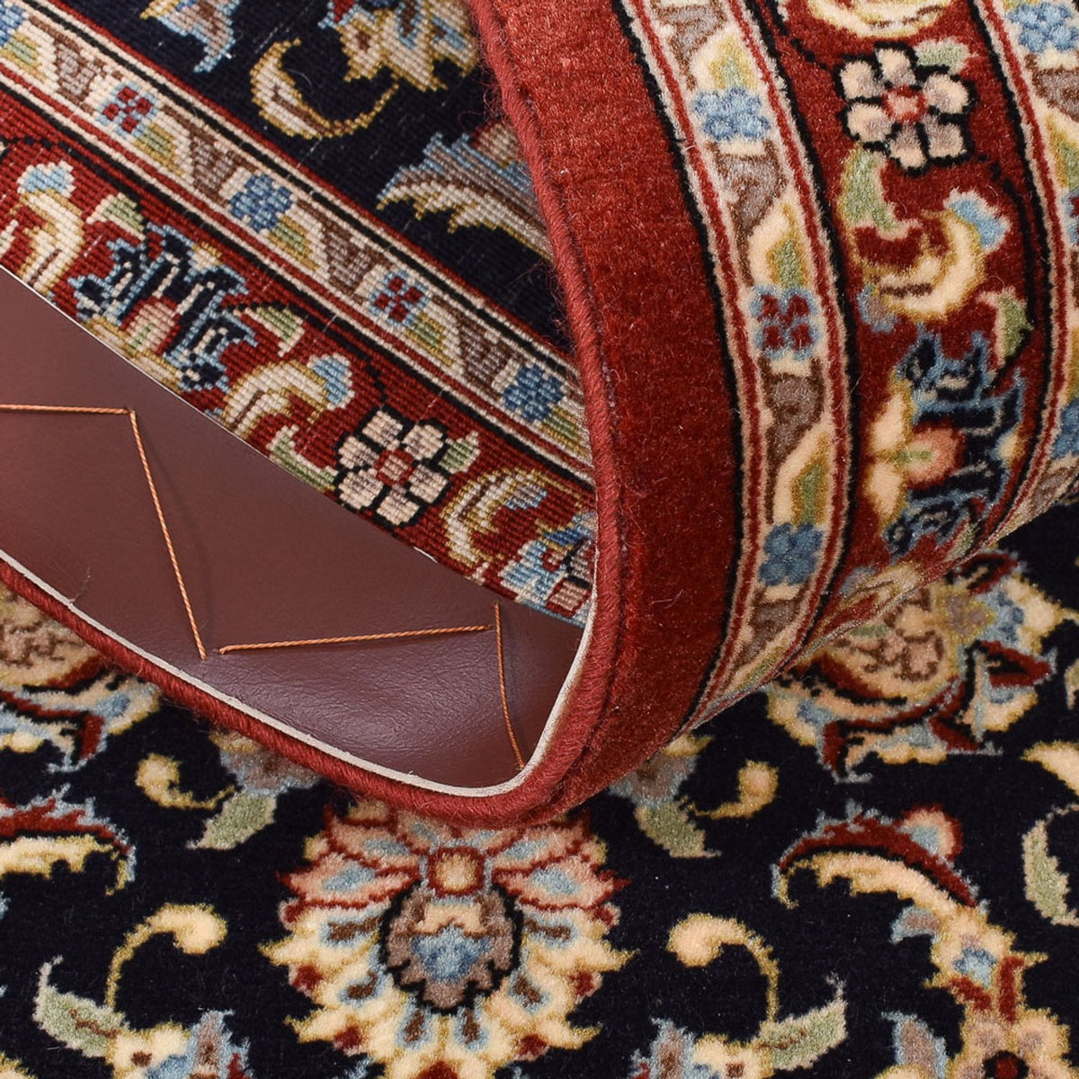 Alfombra de pasillo Alfombra Persa - Ghom - Royal - 193 x 55 cm - beige oscuro