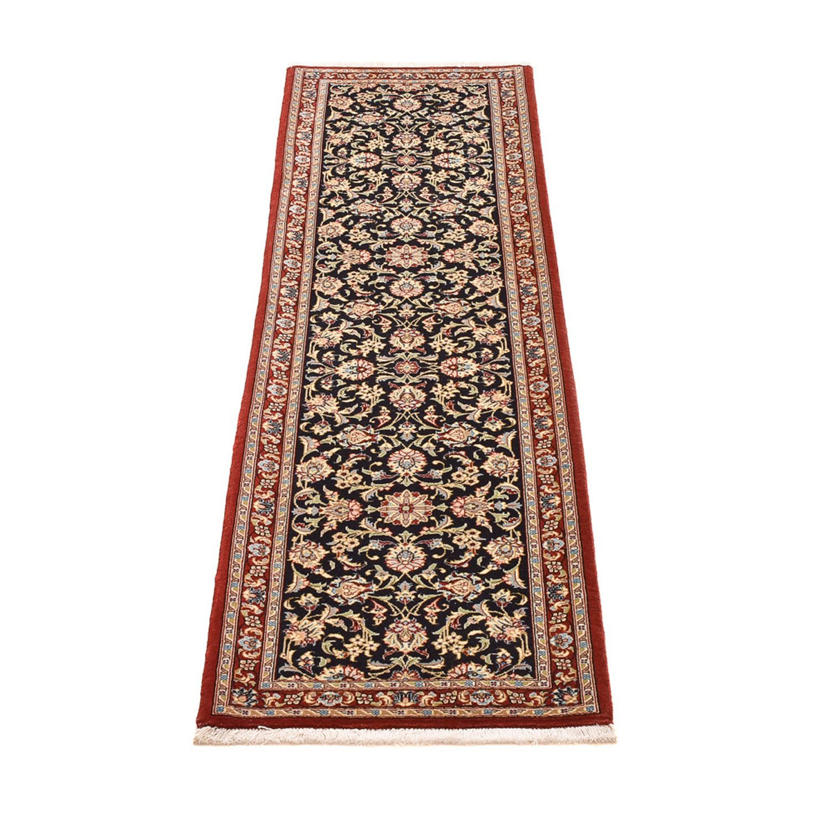 Alfombra de pasillo Alfombra Persa - Ghom - Royal - 193 x 55 cm - beige oscuro