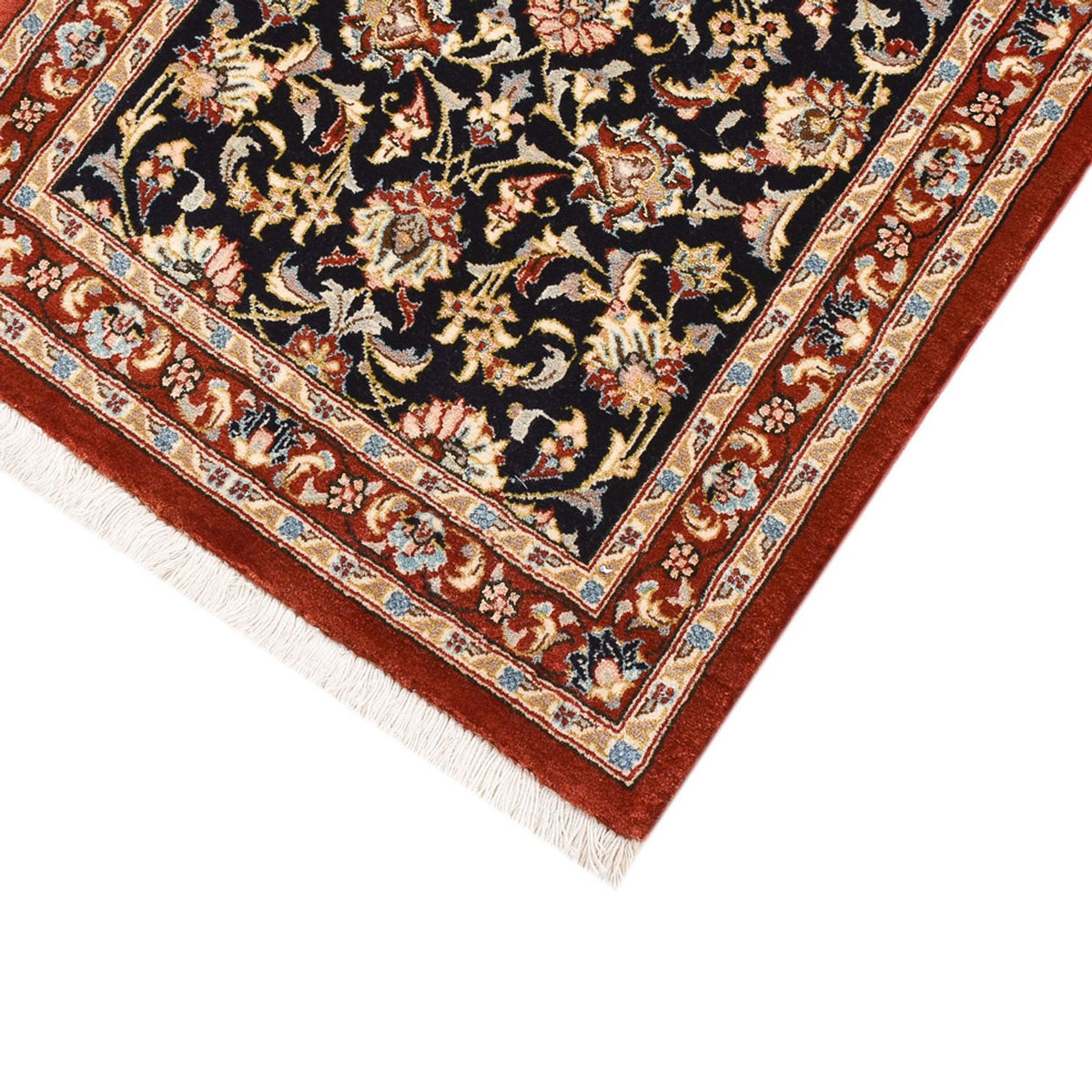 Alfombra de pasillo Alfombra Persa - Ghom - Royal - 201 x 54 cm - beige oscuro