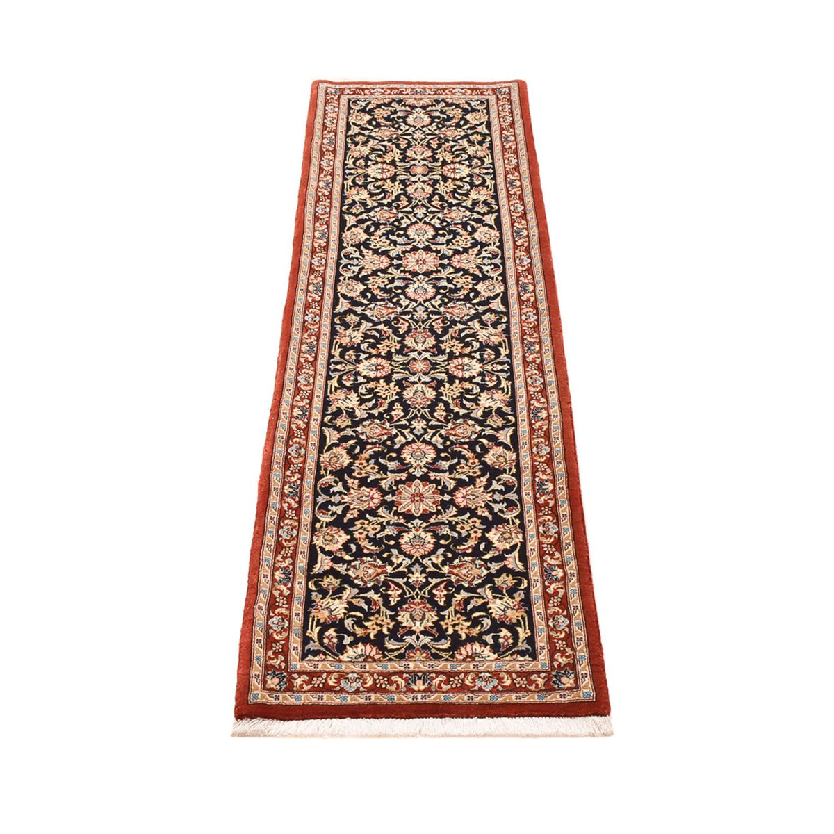 Alfombra de pasillo Alfombra Persa - Ghom - Royal - 201 x 54 cm - beige oscuro