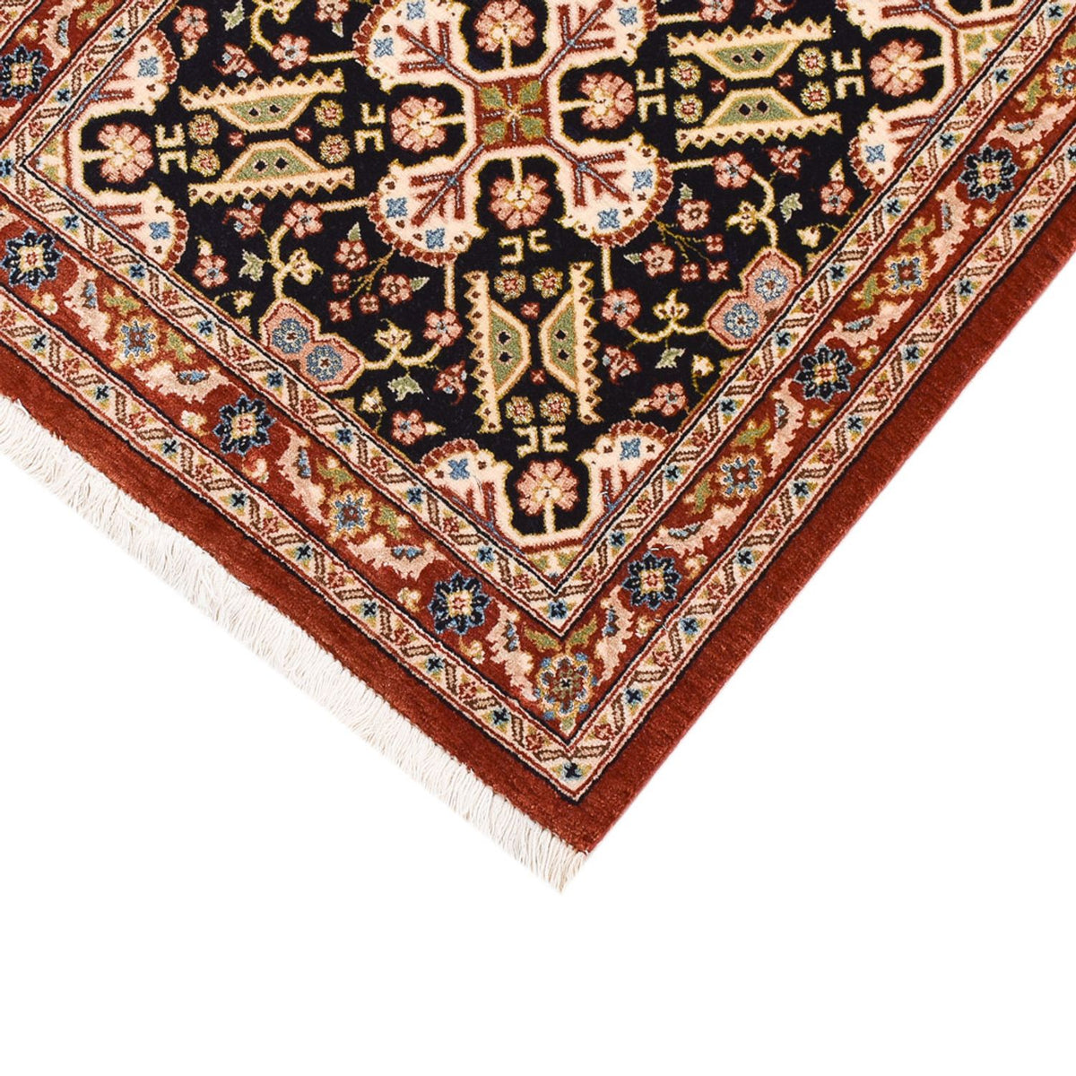 Alfombra de pasillo Alfombra Persa - Ghom - Royal - 203 x 54 cm - beige oscuro
