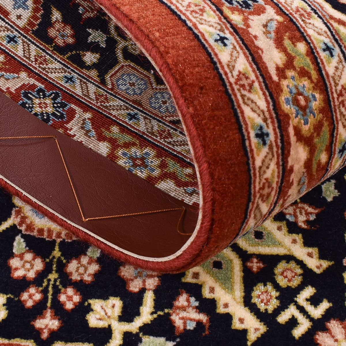 Alfombra de pasillo Alfombra Persa - Ghom - Royal - 203 x 54 cm - beige oscuro