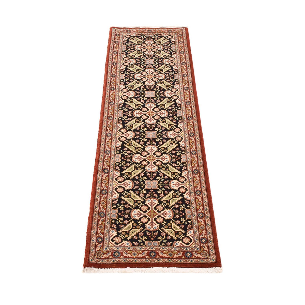 Alfombra de pasillo Alfombra Persa - Ghom - Royal - 203 x 54 cm - beige oscuro