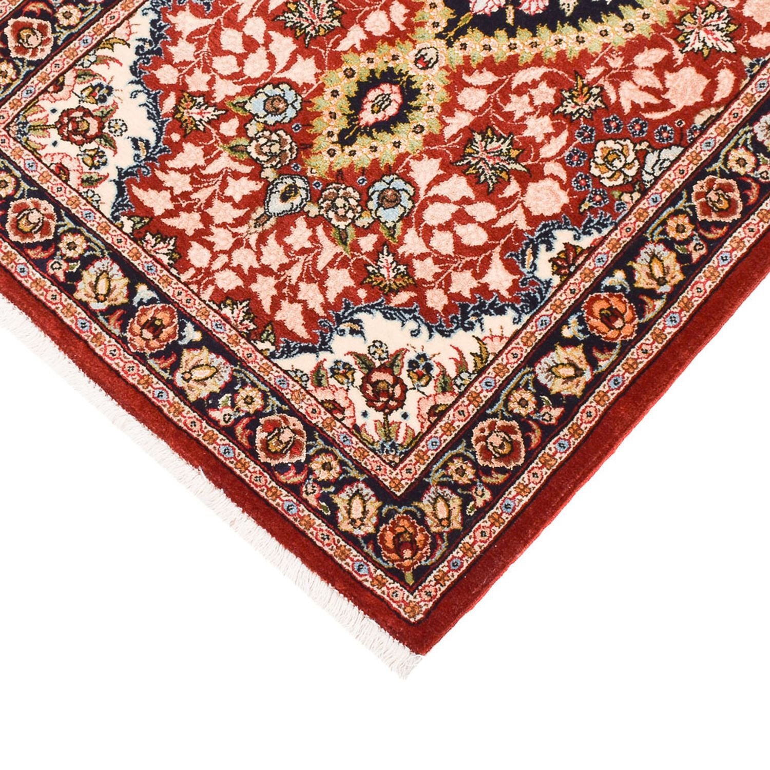 Alfombra de pasillo Alfombra Persa - Ghom - Royal - 297 x 63 cm - rojo claro