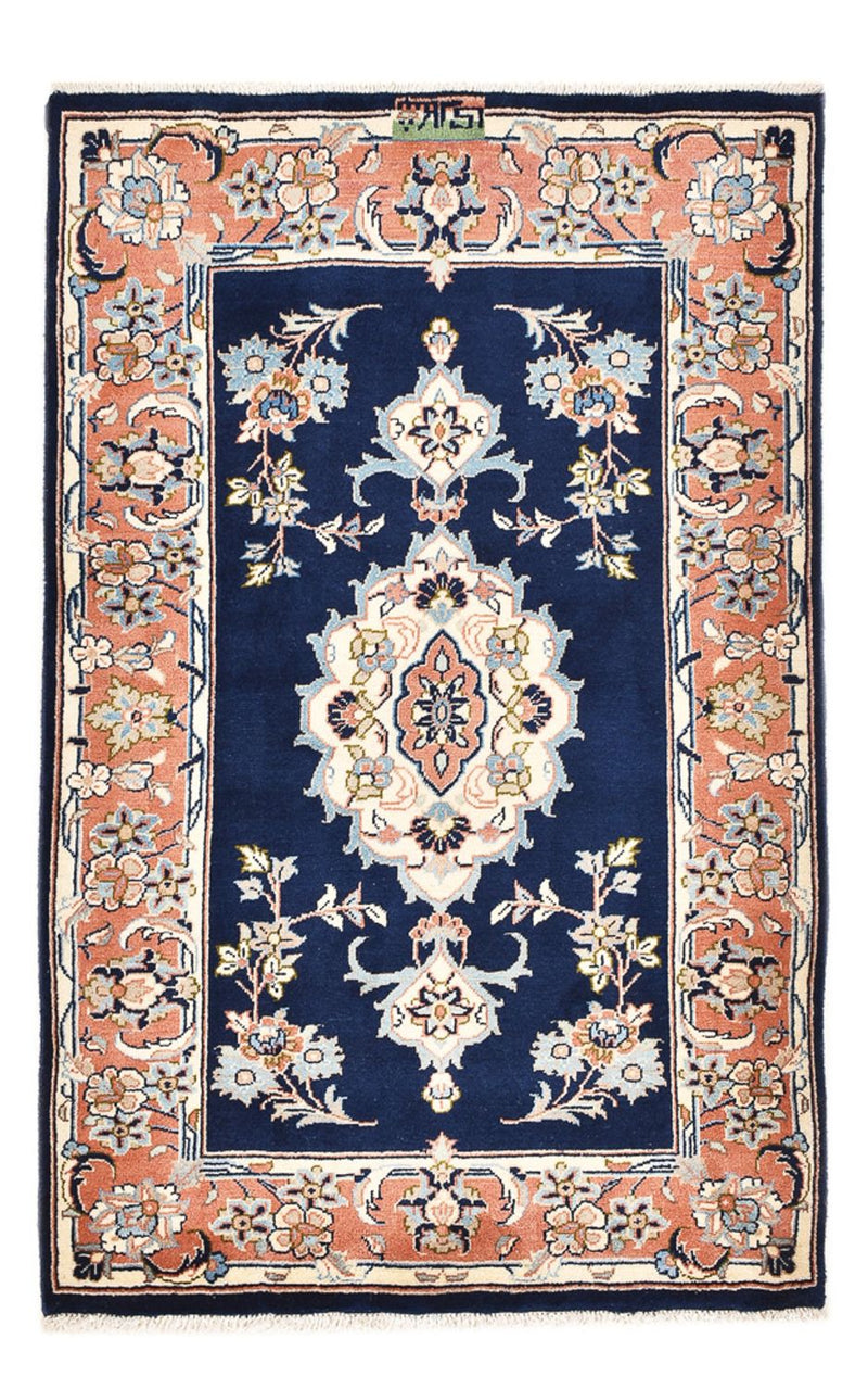 Alfombra persa - Keshan - 132 x 85 cm - azul