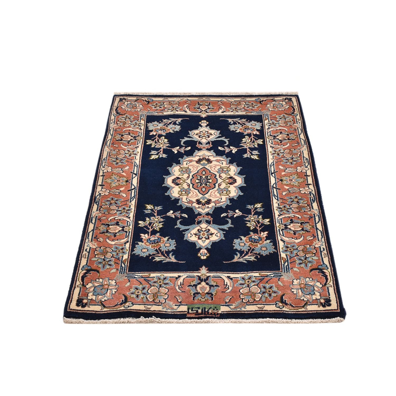 Alfombra persa - Keshan - 132 x 85 cm - azul