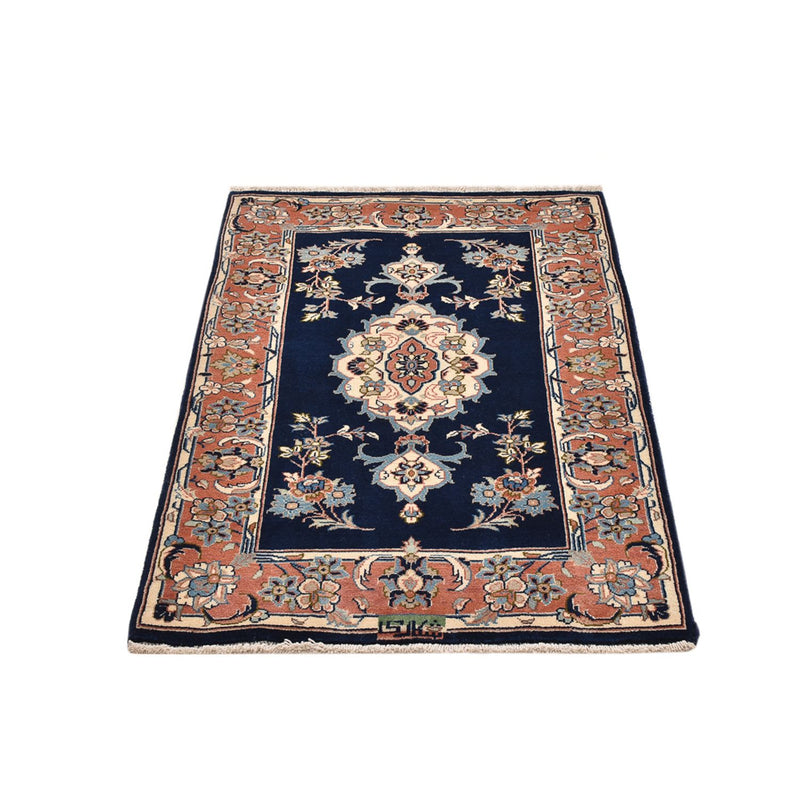 Alfombra persa - Keshan - 132 x 85 cm - azul