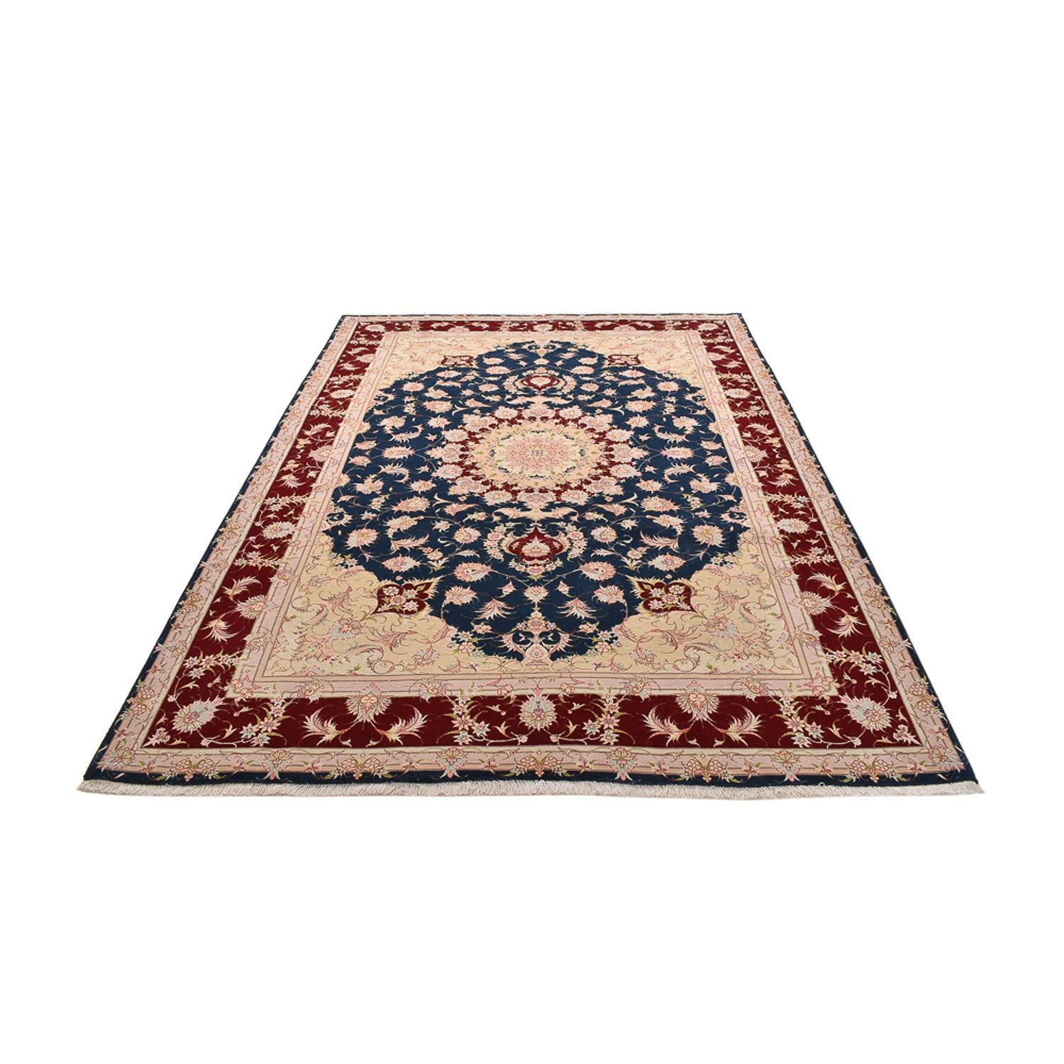 Alfombra Persa - Tabriz - Real - 287 x 202 cm - azul oscuro
