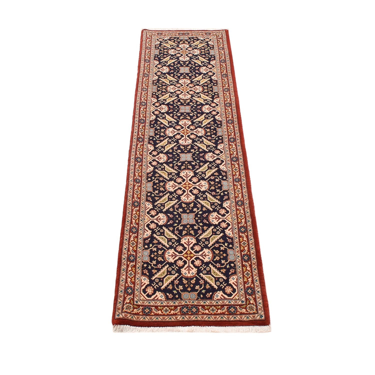 Alfombra de pasillo Alfombra Persa - Ghom - Royal - 204 x 55 cm - beige oscuro