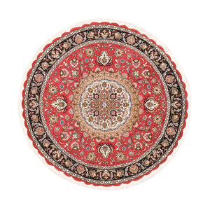 Alfombra Persa - Tabriz - Real redondo  - 150 x 150 cm - rojo