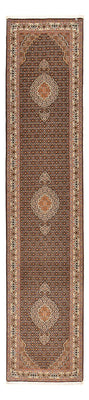Alfombra de pasillo Alfombra Persa - Tabriz - Real - 392 x 67 cm - beige oscuro
