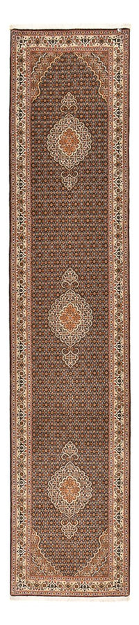 Alfombra de pasillo Alfombra Persa - Tabriz - Real - 392 x 67 cm - beige oscuro