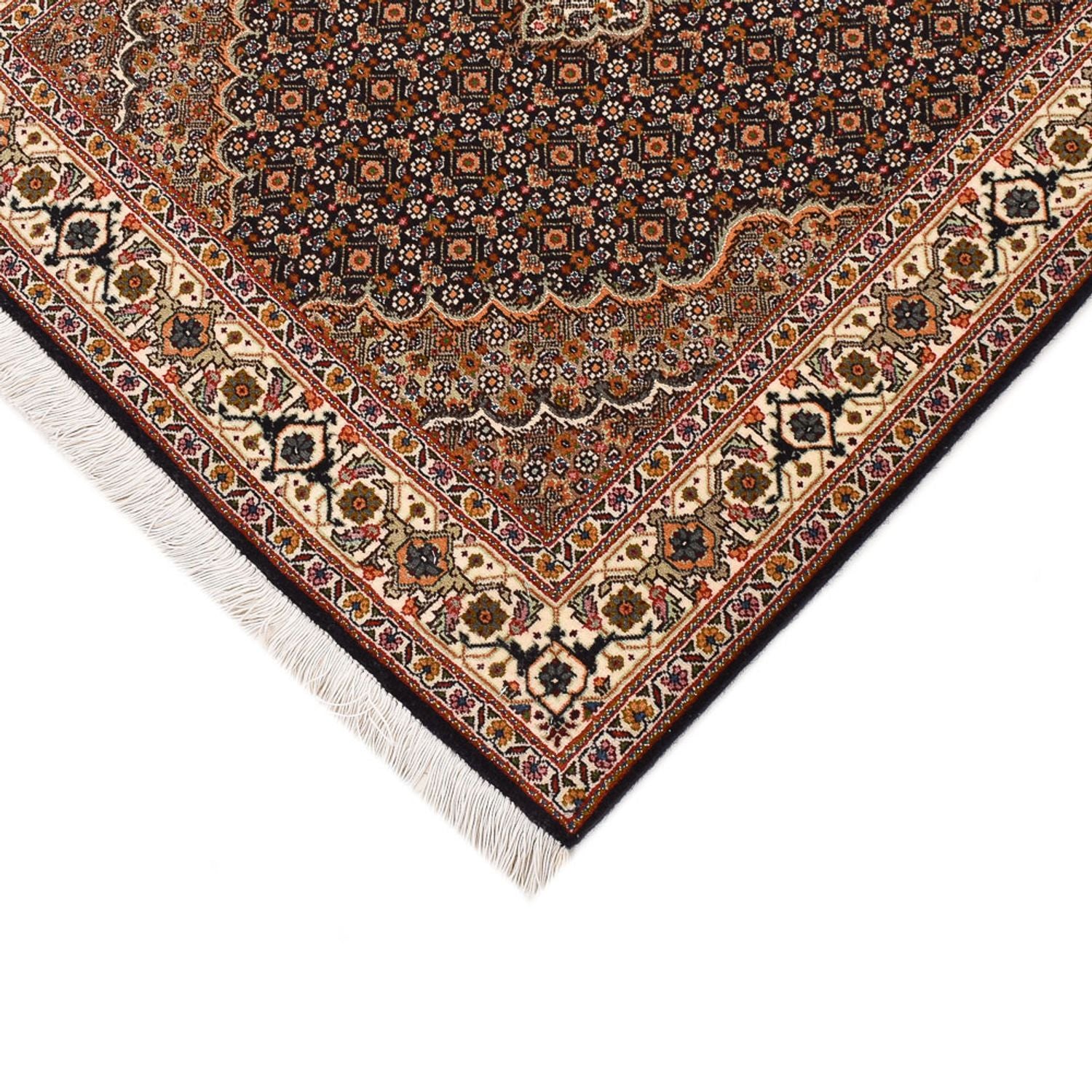 Alfombra de pasillo Alfombra Persa - Tabriz - Real - 392 x 67 cm - beige oscuro