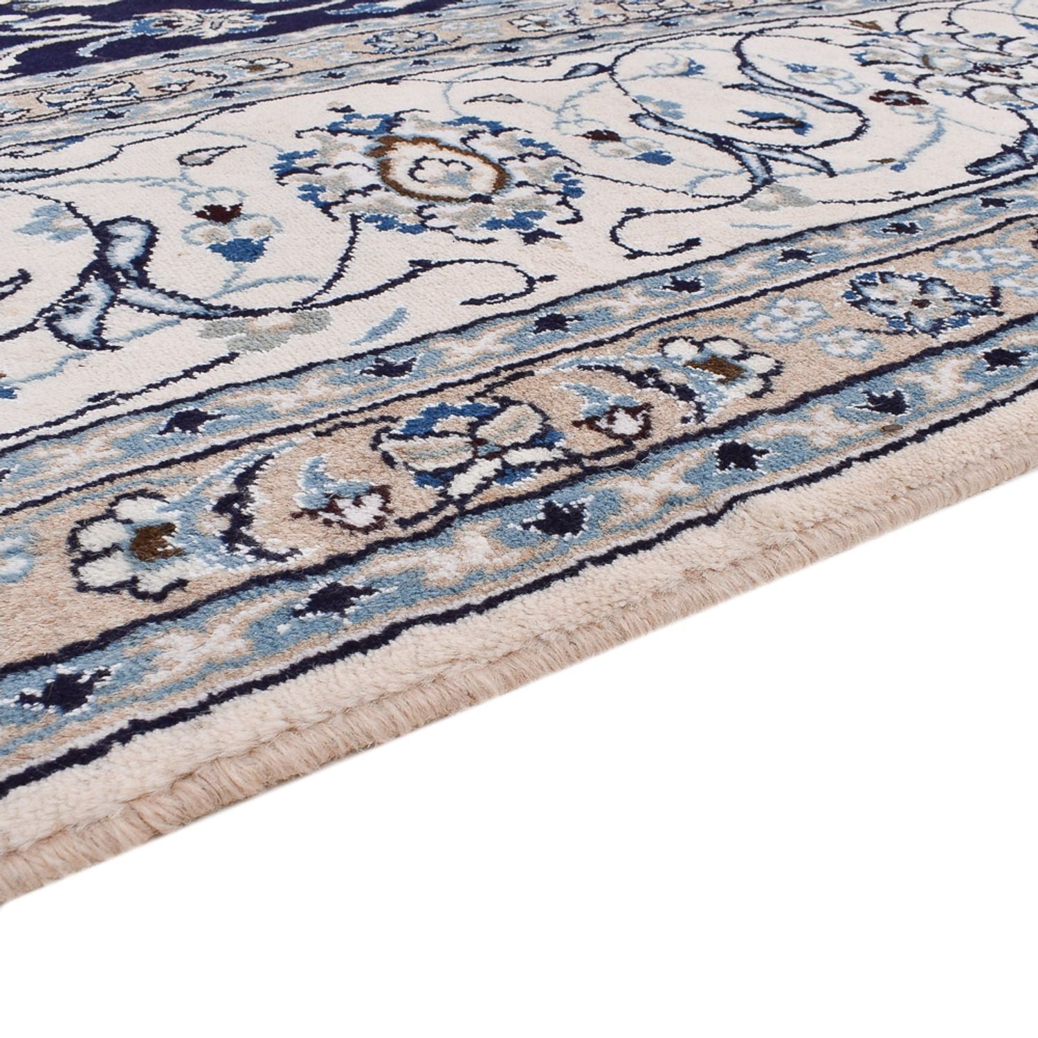 Alfombra persa - Nain - 403 x 300 cm - azul oscuro