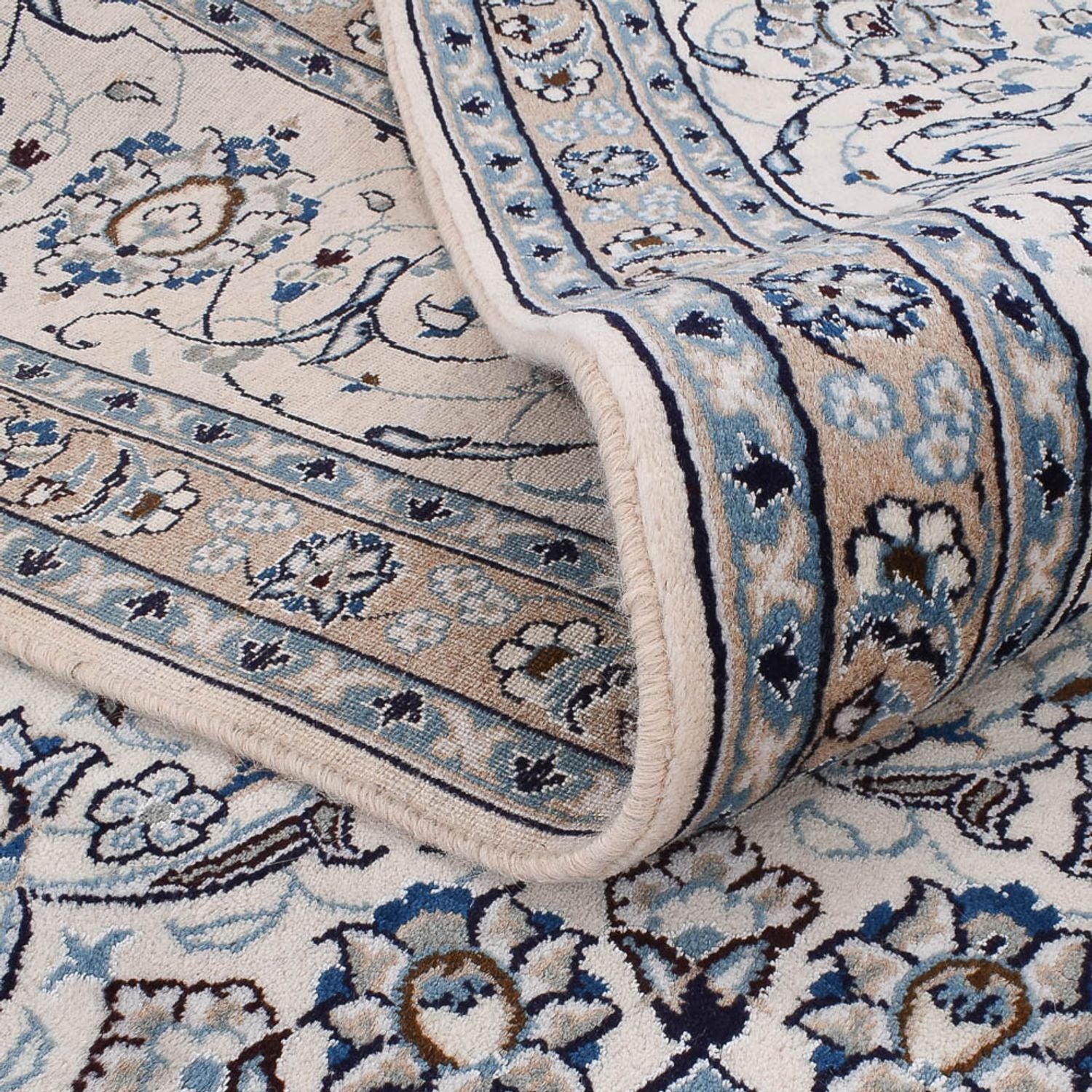 Alfombra persa - Nain - 403 x 300 cm - azul oscuro