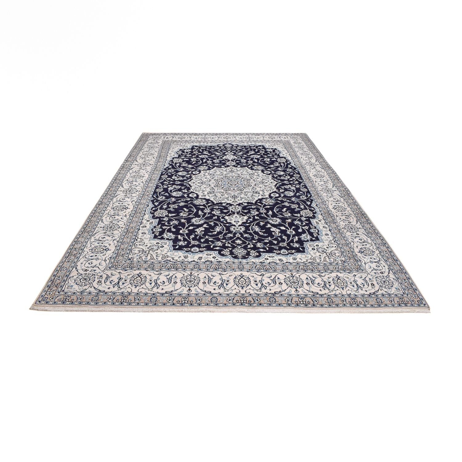 Alfombra persa - Nain - 403 x 300 cm - azul oscuro