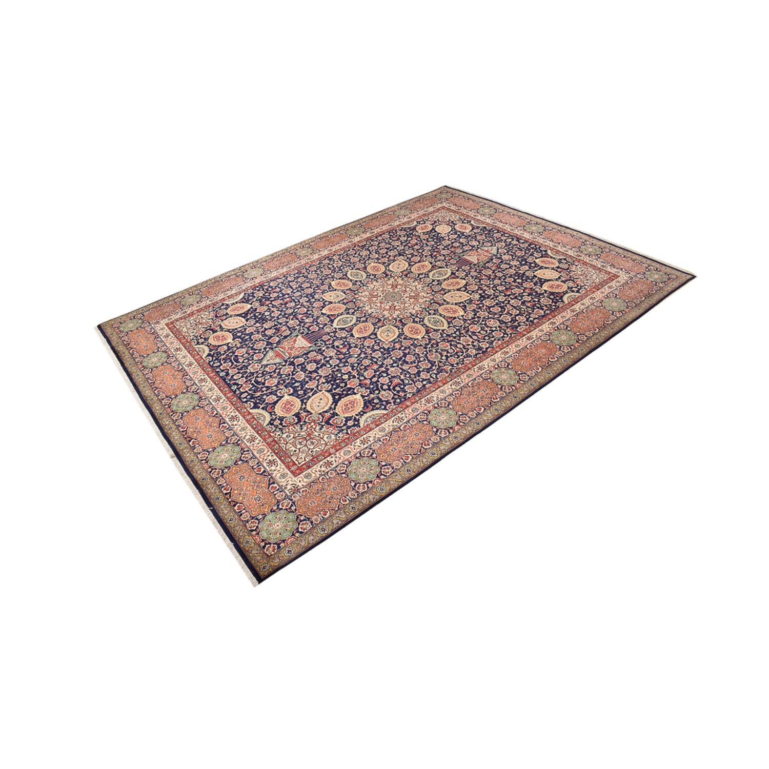 Alfombra Persa - Tabriz - Real - 410 x 300 cm - azul oscuro