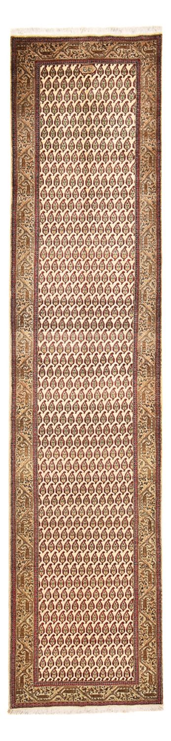 Alfombra de pasillo Alfombra Persa - Tabriz - Real - 427 x 97 cm - beige oscuro