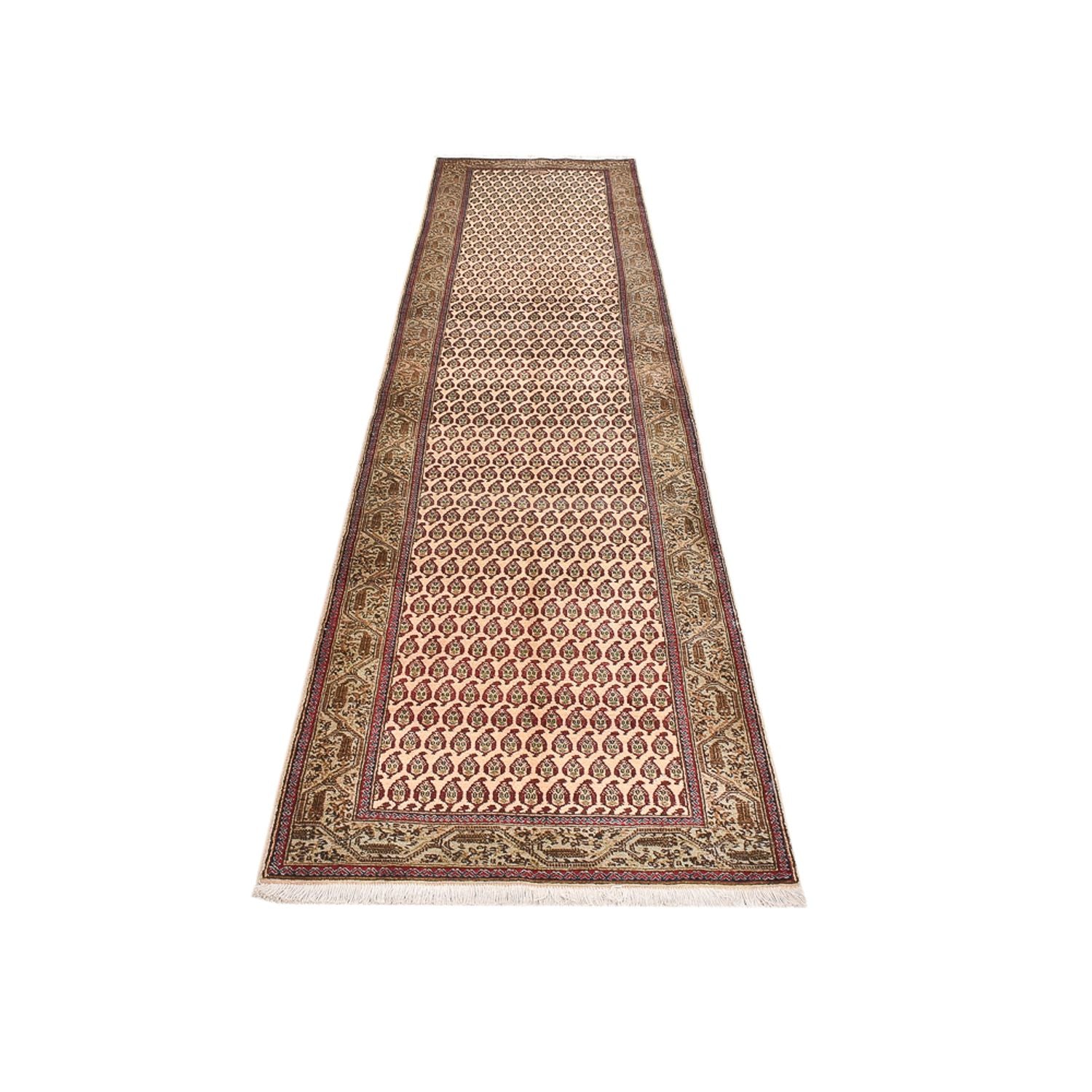 Alfombra de pasillo Alfombra Persa - Tabriz - Real - 427 x 97 cm - beige oscuro
