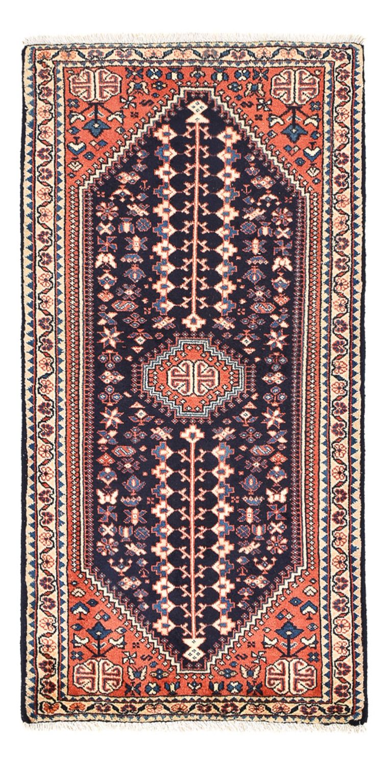 Alfombra persa - Nómada - 123 x 62 cm - rojo burdeos