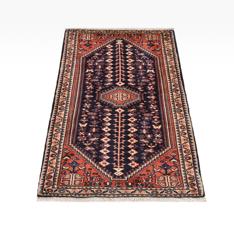 Alfombra persa - Nómada - 123 x 62 cm - rojo burdeos