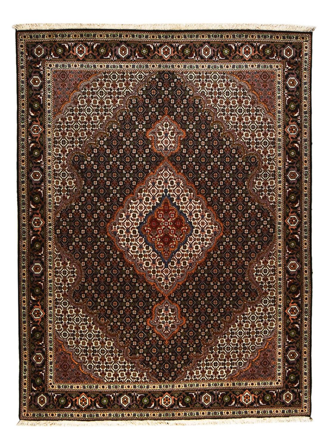 Alfombra Persa - Tabriz - Real - 204 x 152 cm - marrón oscuro