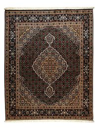 Alfombra Persa - Tabriz - Real - 192 x 153 cm - marrón oscuro