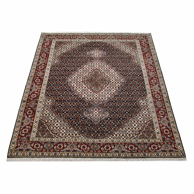 Alfombra Persa - Tabriz - Real - 201 x 148 cm - marrón oscuro