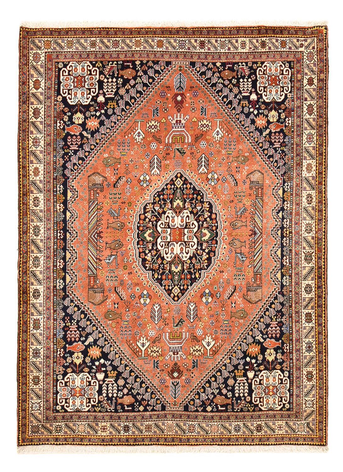 Alfombra Gabbeh - Persa Kashkuli - 202 x 152 cm - rojo claro