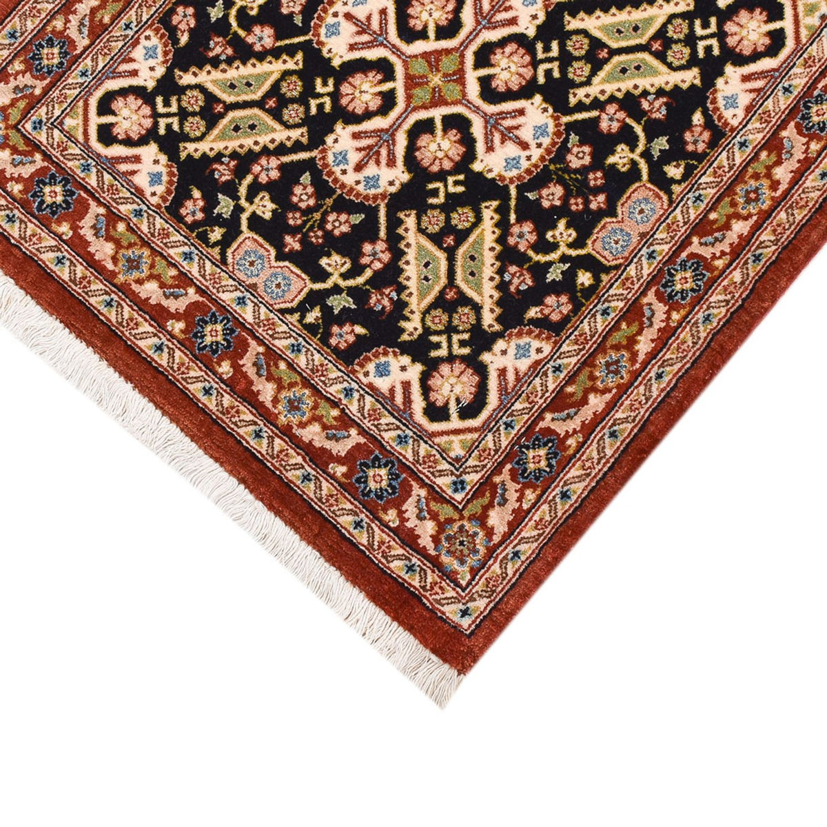 Alfombra de pasillo Alfombra Persa - Ghom - Royal - 201 x 52 cm - beige oscuro