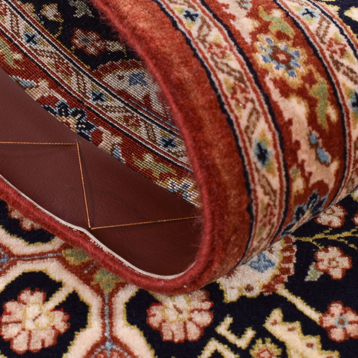 Alfombra de pasillo Alfombra Persa - Ghom - Royal - 201 x 52 cm - beige oscuro