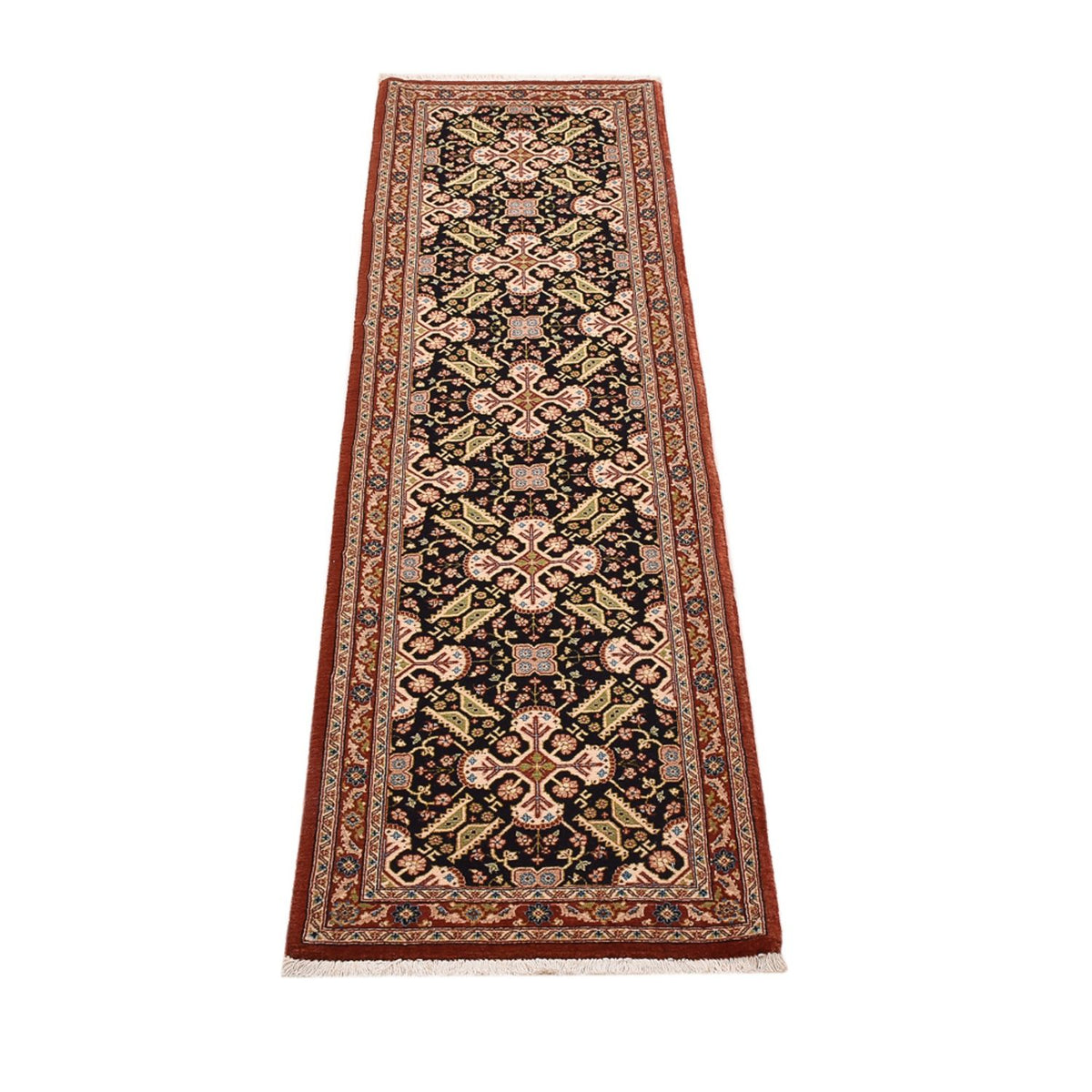 Alfombra de pasillo Alfombra Persa - Ghom - Royal - 201 x 52 cm - beige oscuro