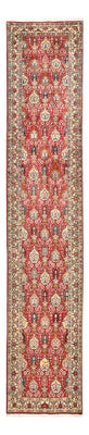 Alfombra de pasillo Alfombra Persa - Tabriz - Real - 408 x 80 cm - rojo claro