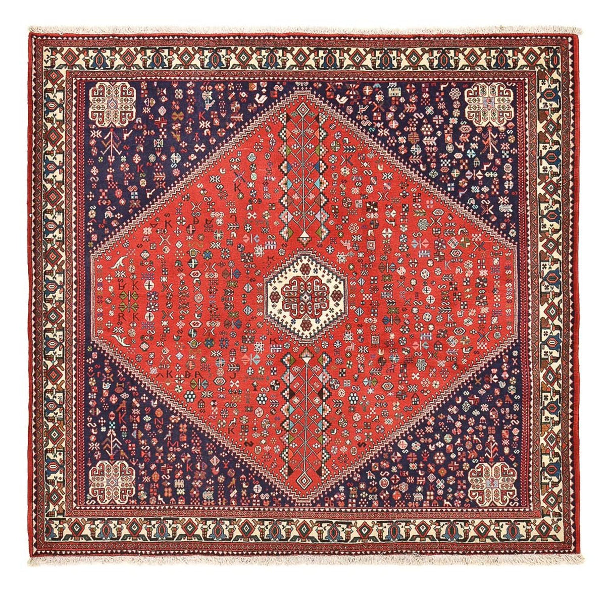Alfombra persa - Nómada cuadrado  - 205 x 197 cm - rojo