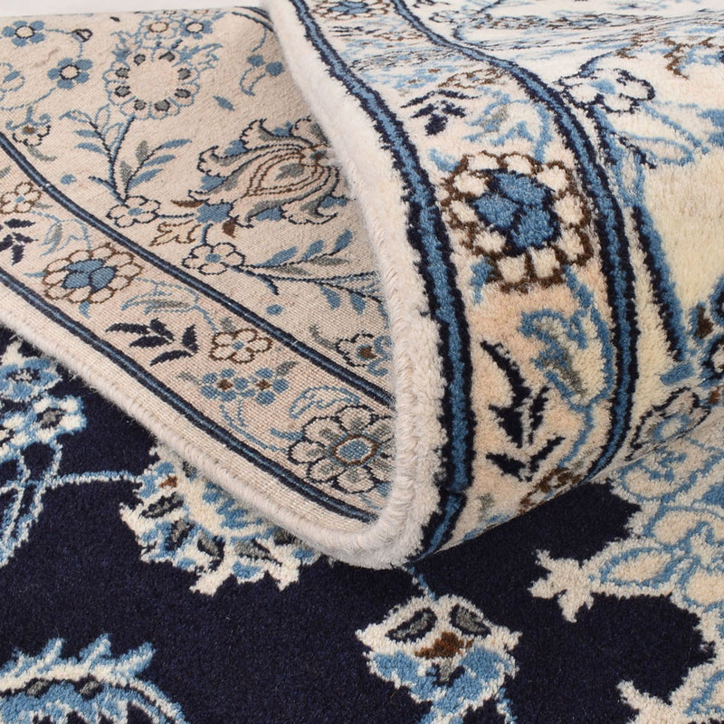 Alfombra persa - Nain - 300 x 250 cm - azul oscuro