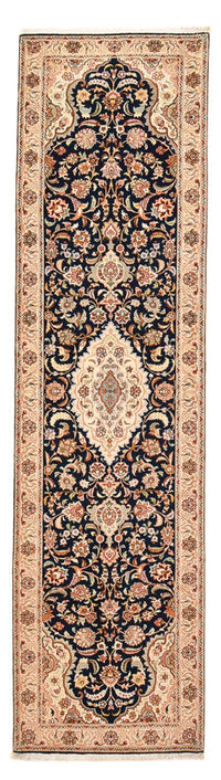 Alfombra de pasillo Alfombra Persa - Tabriz - Real - 310 x 83 cm - azul oscuro