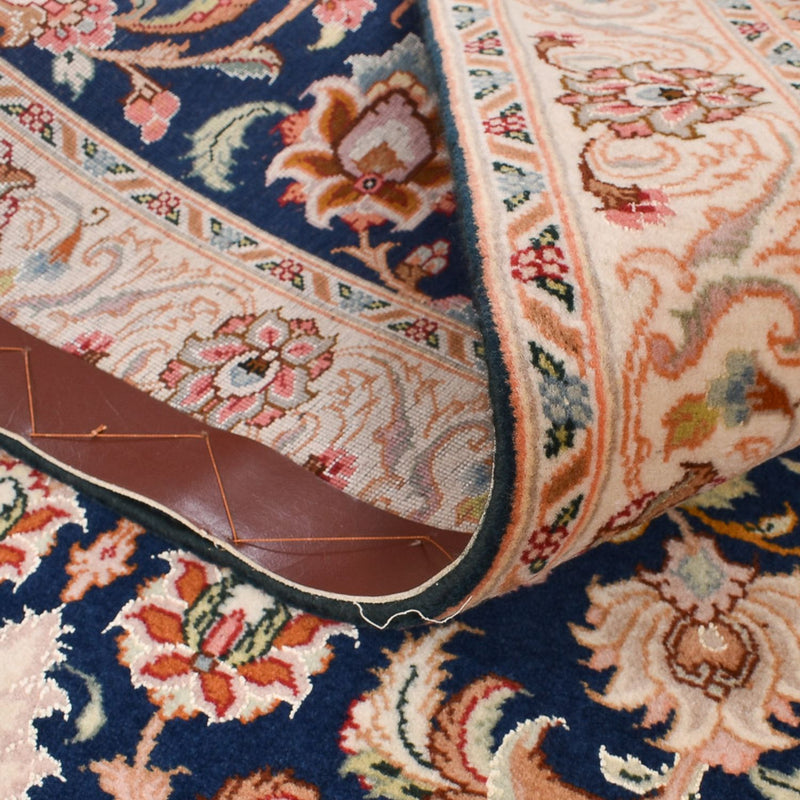 Alfombra de pasillo Alfombra Persa - Tabriz - Real - 310 x 83 cm - azul oscuro
