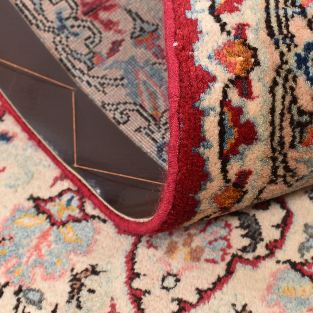 Alfombra de pasillo Alfombra persa - Ghom - 170 x 71 cm - beige claro