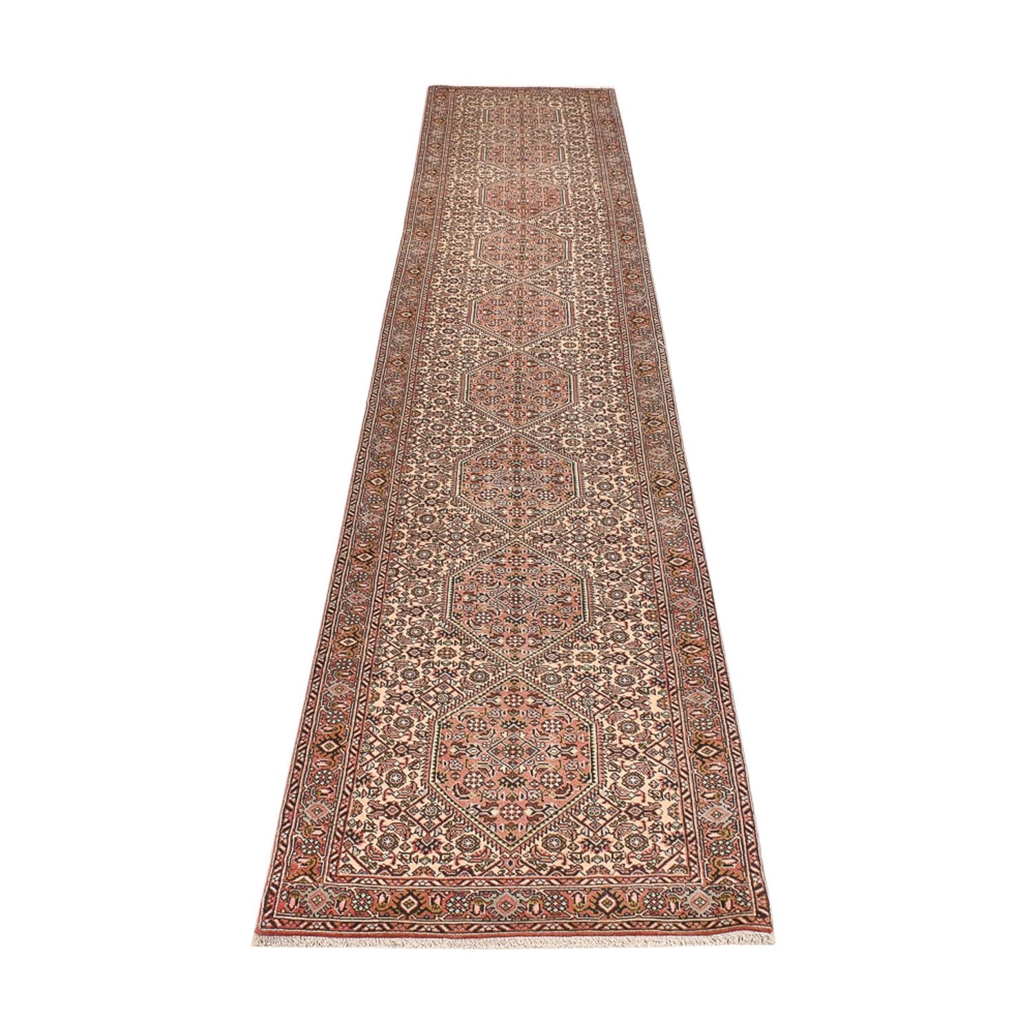 Alfombra de pasillo Alfombra persa - Bidjar - 400 x 72 cm - beige oscuro