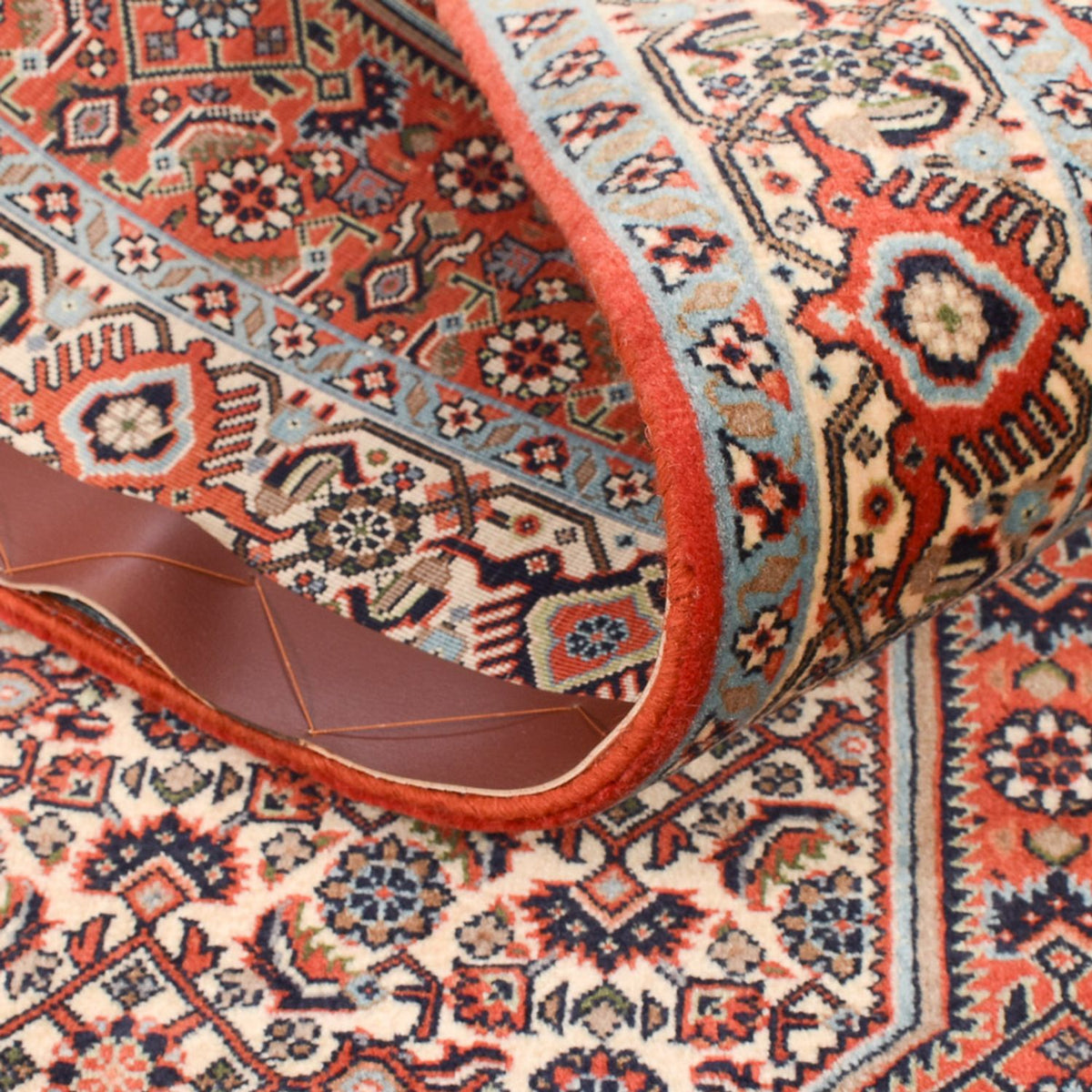 Alfombra de pasillo Alfombra persa - Bidjar - 308 x 79 cm - óxido