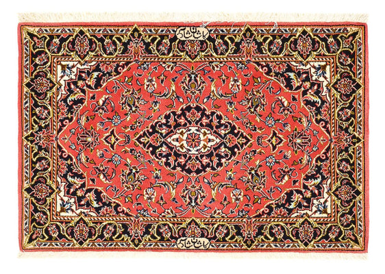 Alfombra persa - Keshan - 100 x 70 cm - rojo