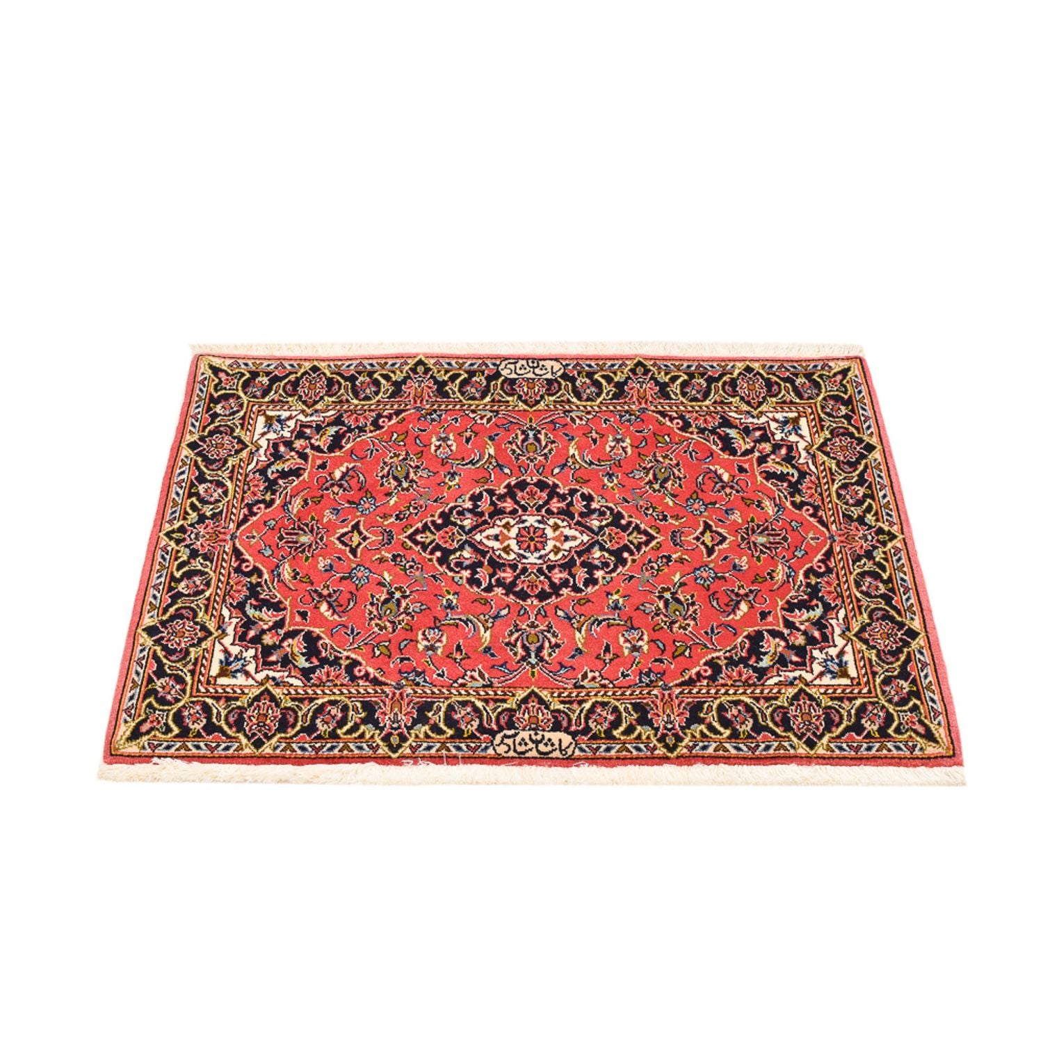 Alfombra persa - Keshan - 100 x 70 cm - rojo