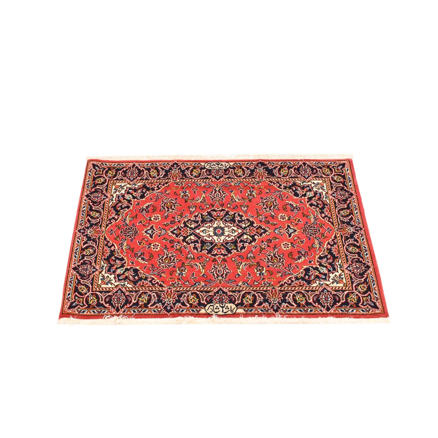 Alfombra persa - Keshan - 100 x 70 cm - rojo