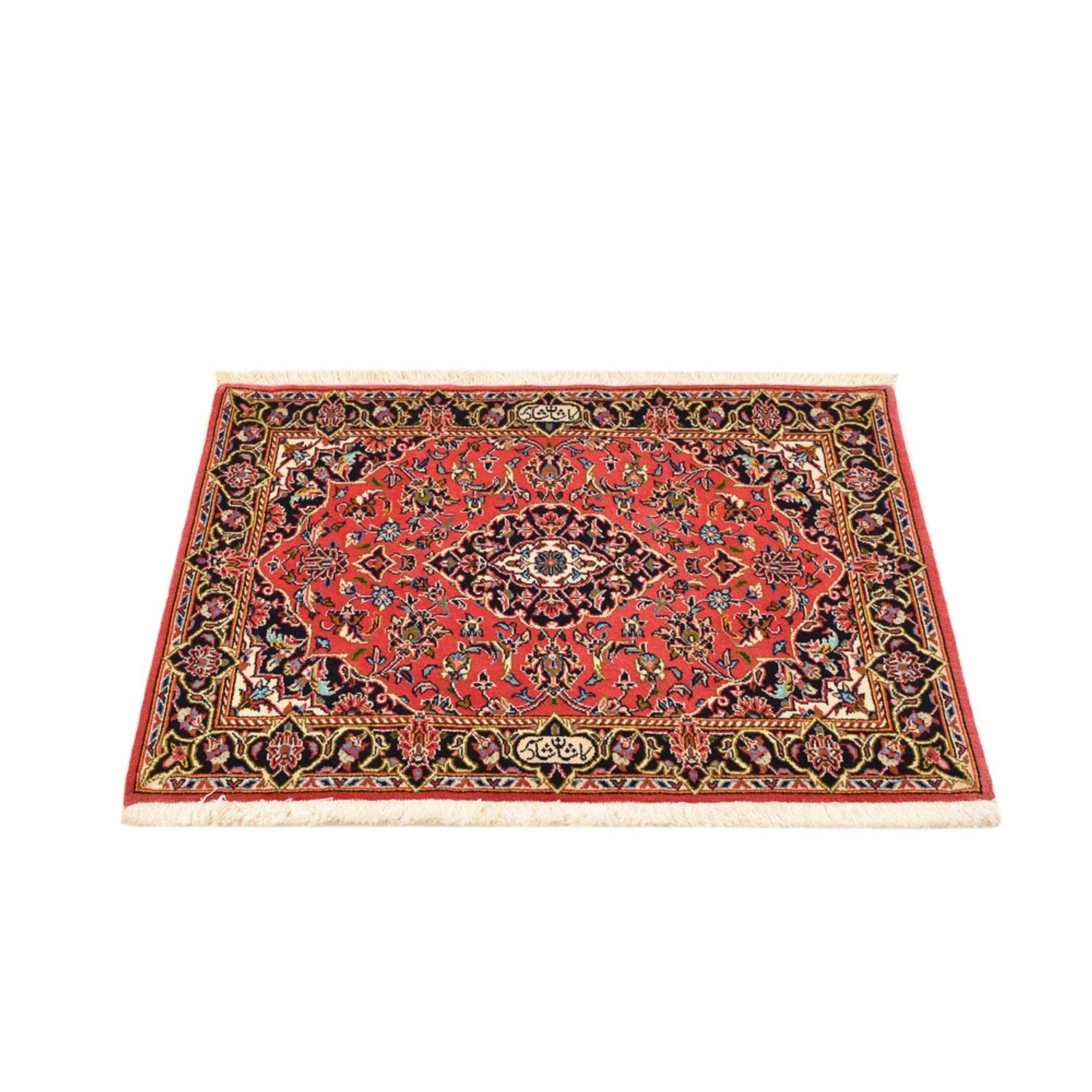 Alfombra persa - Keshan - 100 x 70 cm - rojo