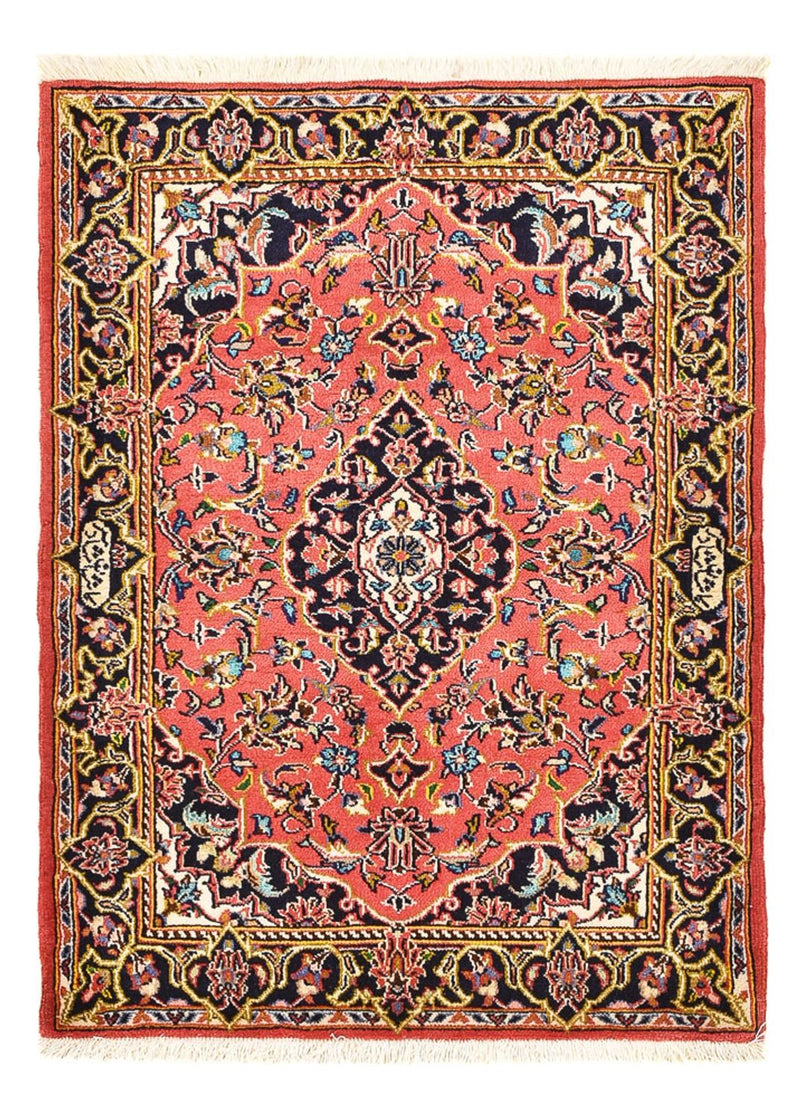 Alfombra persa - Keshan - 100 x 70 cm - rojo claro