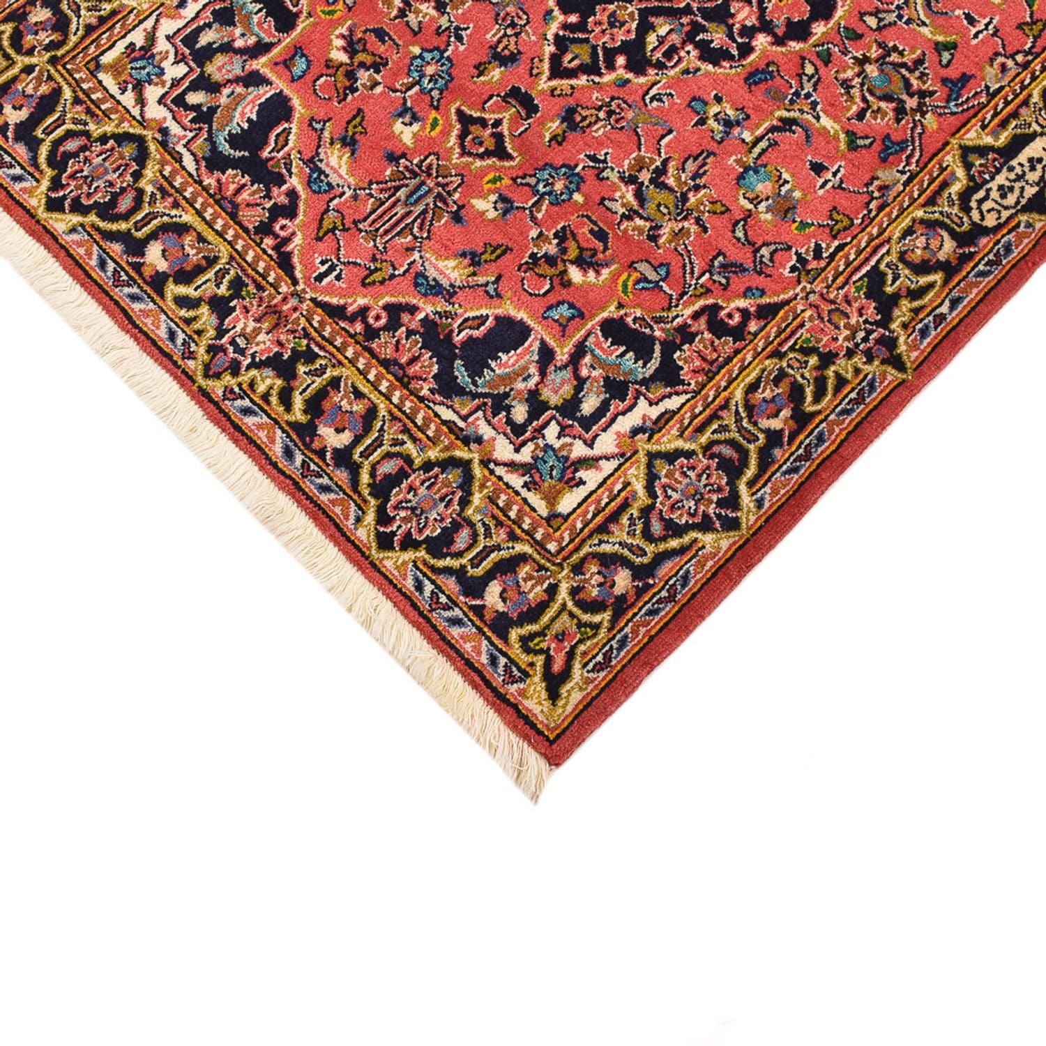 Alfombra persa - Keshan - 100 x 70 cm - rojo claro