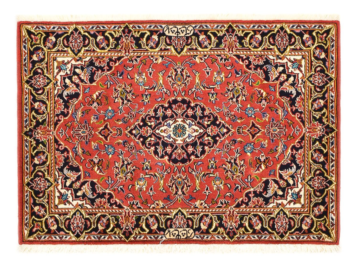 Alfombra persa - Keshan - 100 x 70 cm - rojo