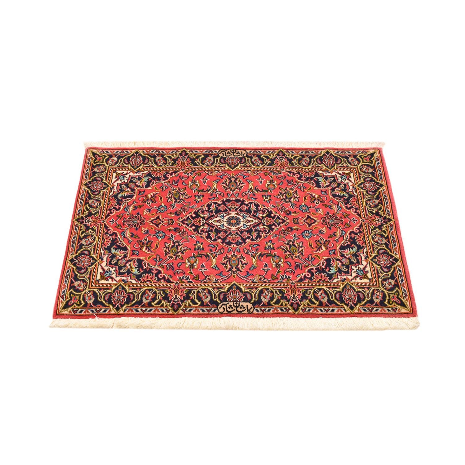 Alfombra persa - Keshan - 100 x 70 cm - rojo