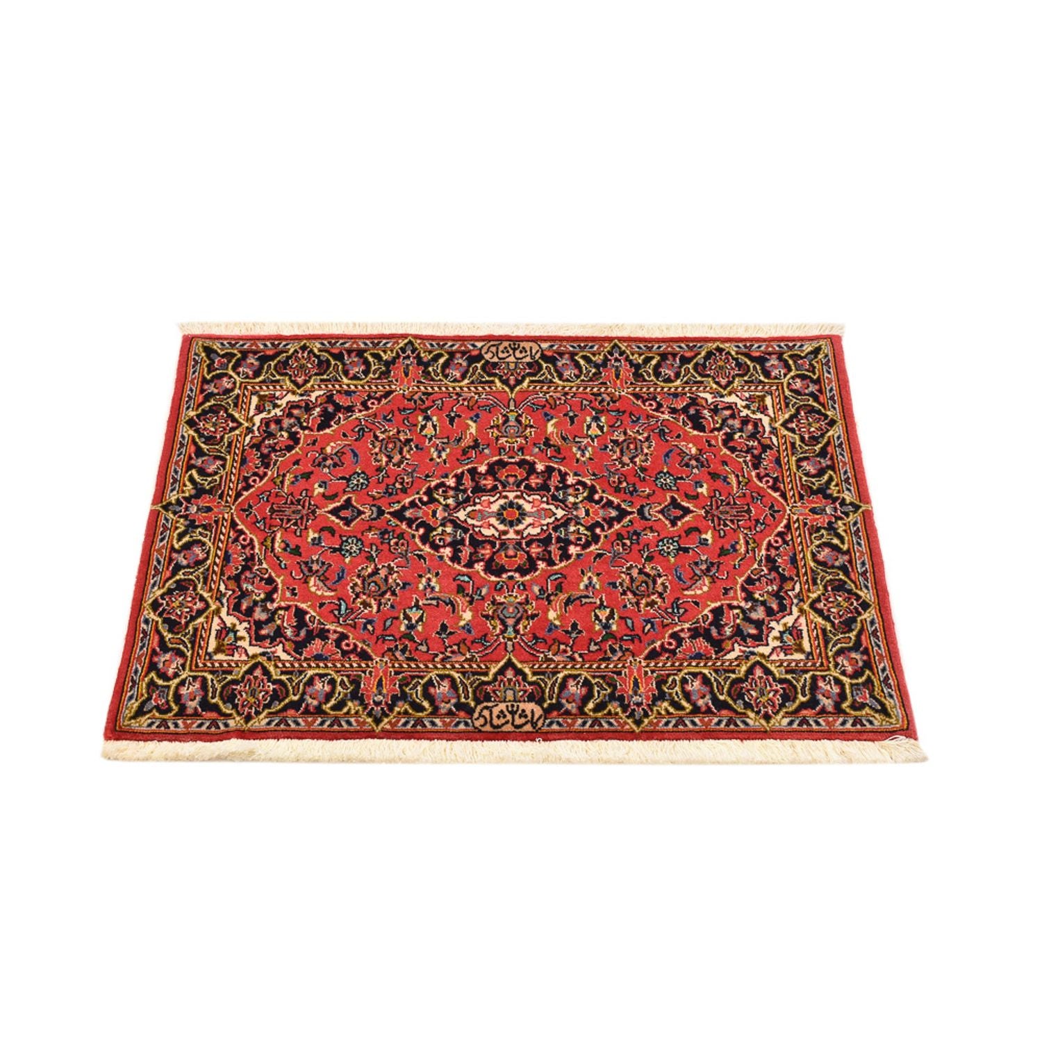 Alfombra persa - Keshan - 100 x 70 cm - rojo
